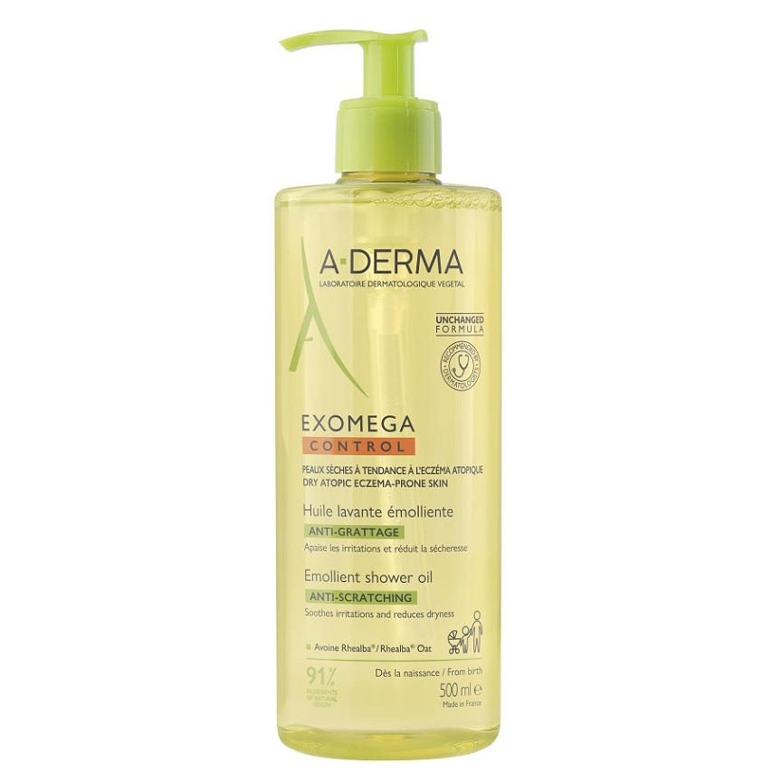 A-DERMA Exomega Control Zvláčňující sprchový olej 500 ml