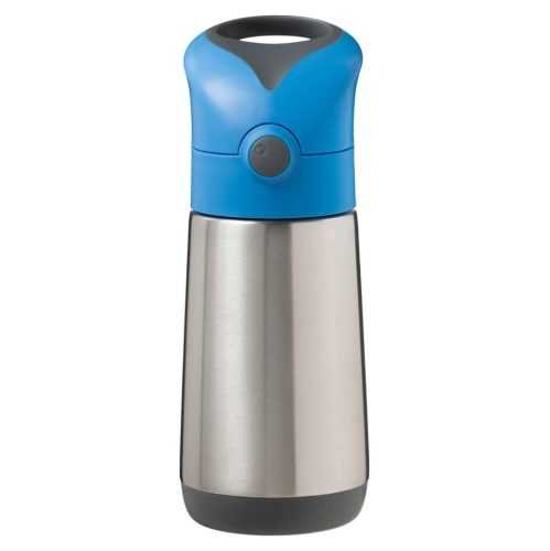 B.BOX Termoska na pití s brčkem modrá/šedá 12m+ 350 ml