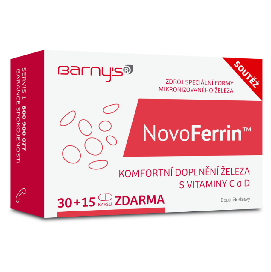 BARNY´S NovoFerrin 30+15 kapslí ZDARMA