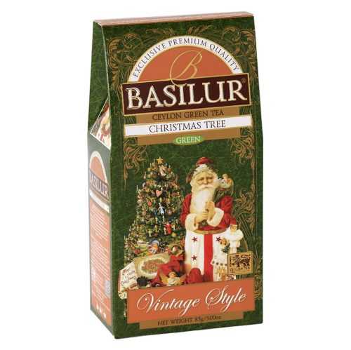 BASILUR Vintage style Christmas tree zelený sypaný čaj 85 g