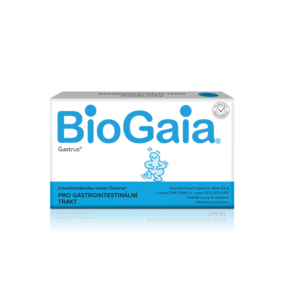 BIOGAIA Gastrus 30 probiotických žvýkacích tablet