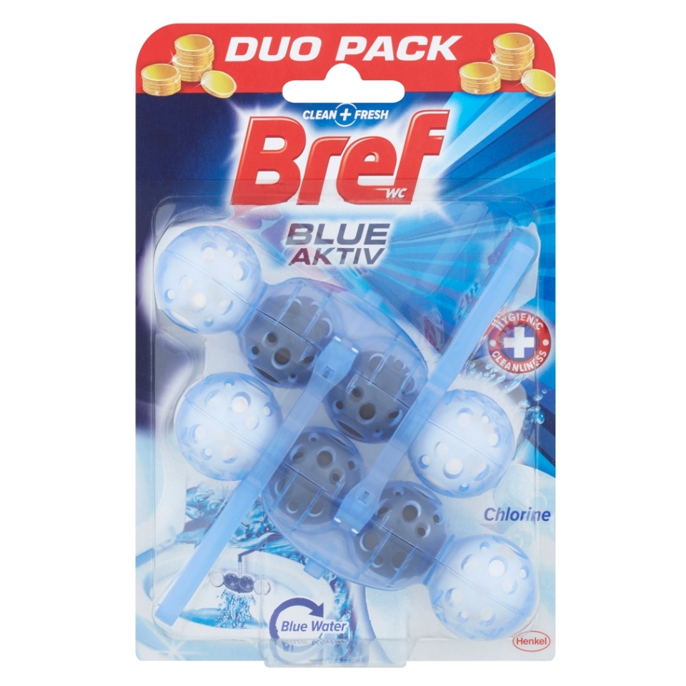 BREF Blue Aktiv Chlorine tuhý WC blok 2x50 g
