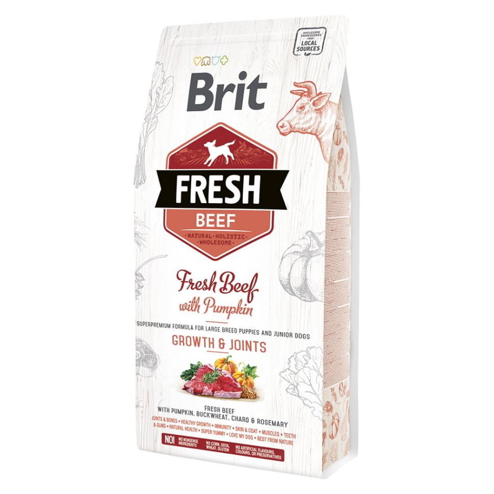 BRIT Fresh Beef with Pumpkin Puppy Large Bones & Joints granule pro štěňata