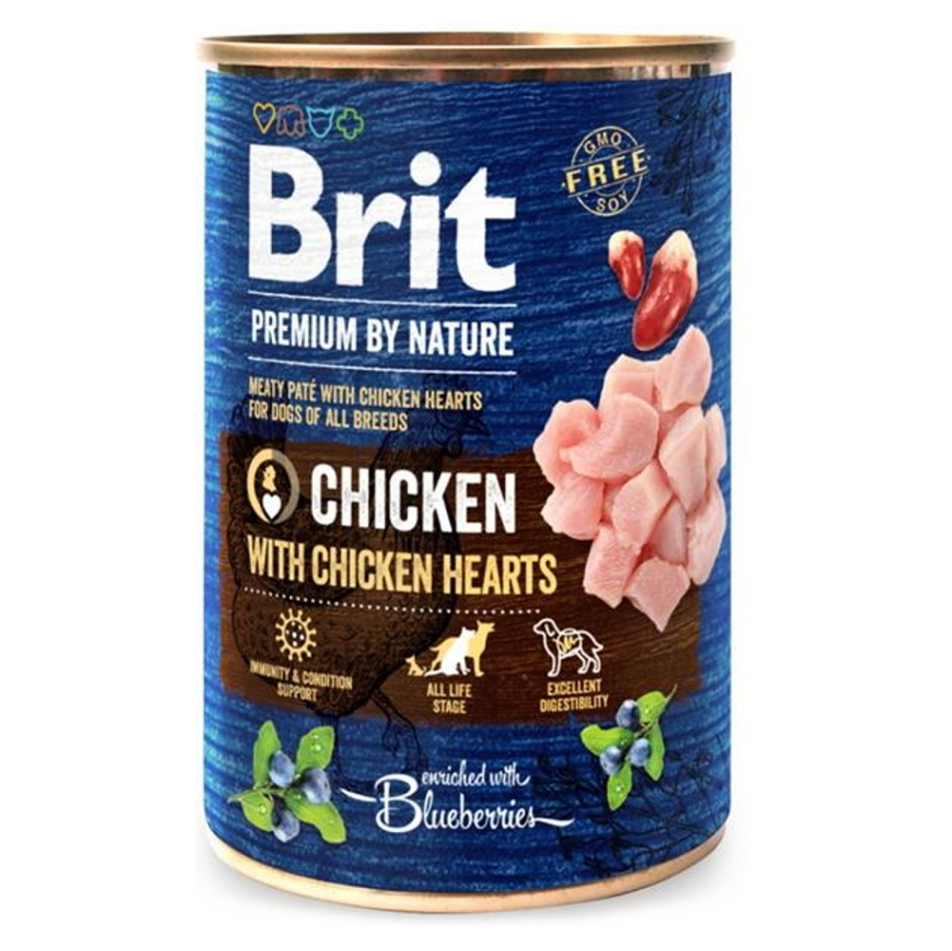 BRIT Premium by Nature Chicken & Hearts konzerva pro psy 1 ks