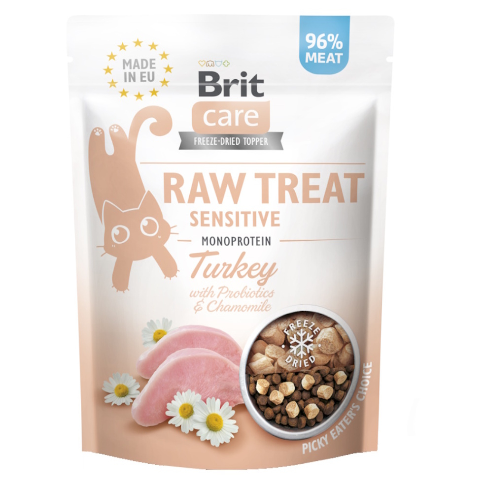 BRIT Raw Treat Cat Sensitive Turkey pamlsky pro kočky 40 g