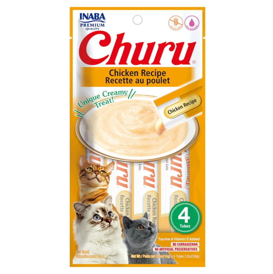 CHURU Cat Chicken kuřecí pyré pro kočky 4x14 g