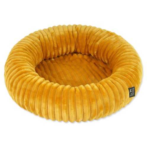 DOG FANTASY Stripe Pelech pro psy kulatý hořčicový 40 cm