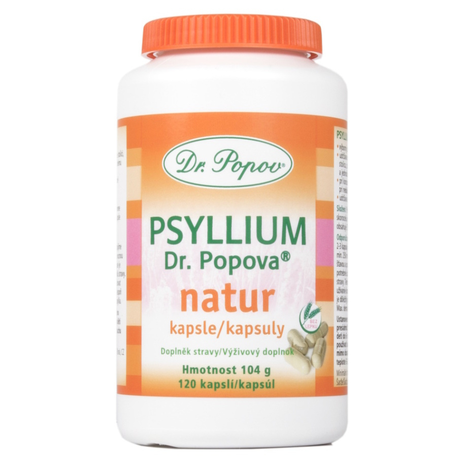 DR. POPOV Psyllium natur 120 kapslí