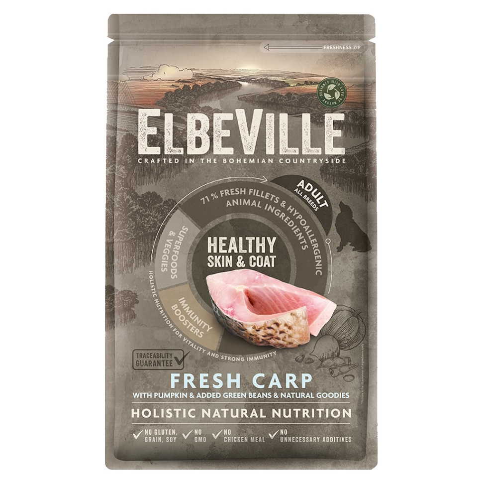 ELBEVILLE Healthy Skin and Coat Fresh Carp granule pro psy 1 kus