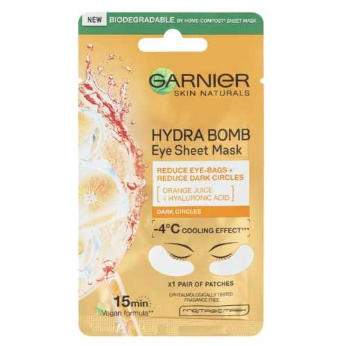 GARNIER Skin Naturals Hydra Bomb Textilní oční maska Pomeranč 6 g