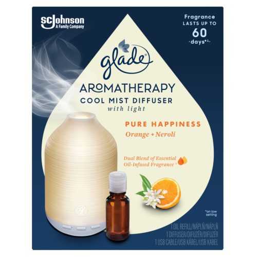 GLADE Aromatherapy Cool Mist Diffuser Pure Happiness 1+17