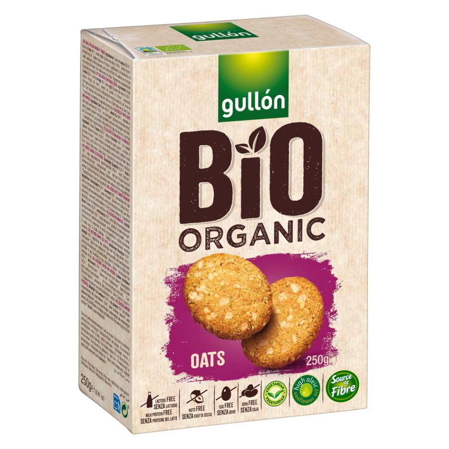 GULLÓN Sušenky s ovsem a pšenicí BIO 250 g