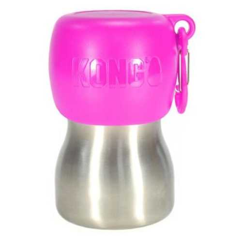 KONG Stainless Steel H2O Cestovní láhev pro psy růžová 280 ml