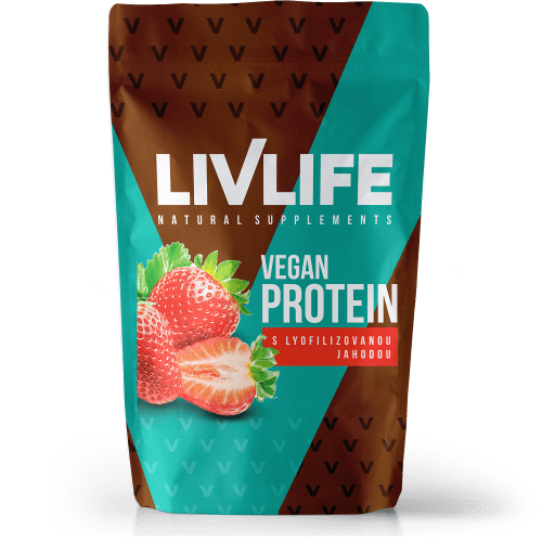 LIVLIFE Vegan protein s lyofilizovanou jahodou 490 g