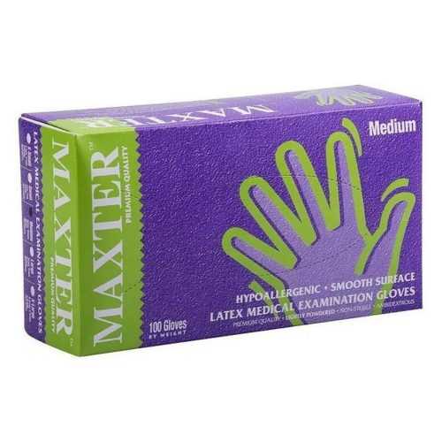 MAXTER Rukavice latexové U-R pudrované velikost M 100 kusů
