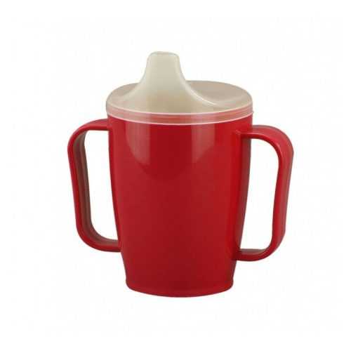 MODOM Hrnek s pítkem se dvěma víčky 250 ml červený