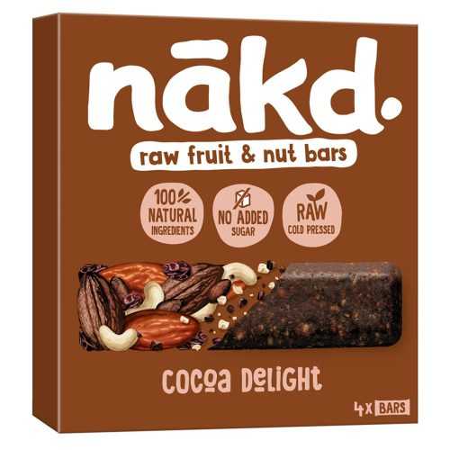 NAKD Cocoa delight ovocno oříškové raw tyčinky s kakaem 4 x 35 g