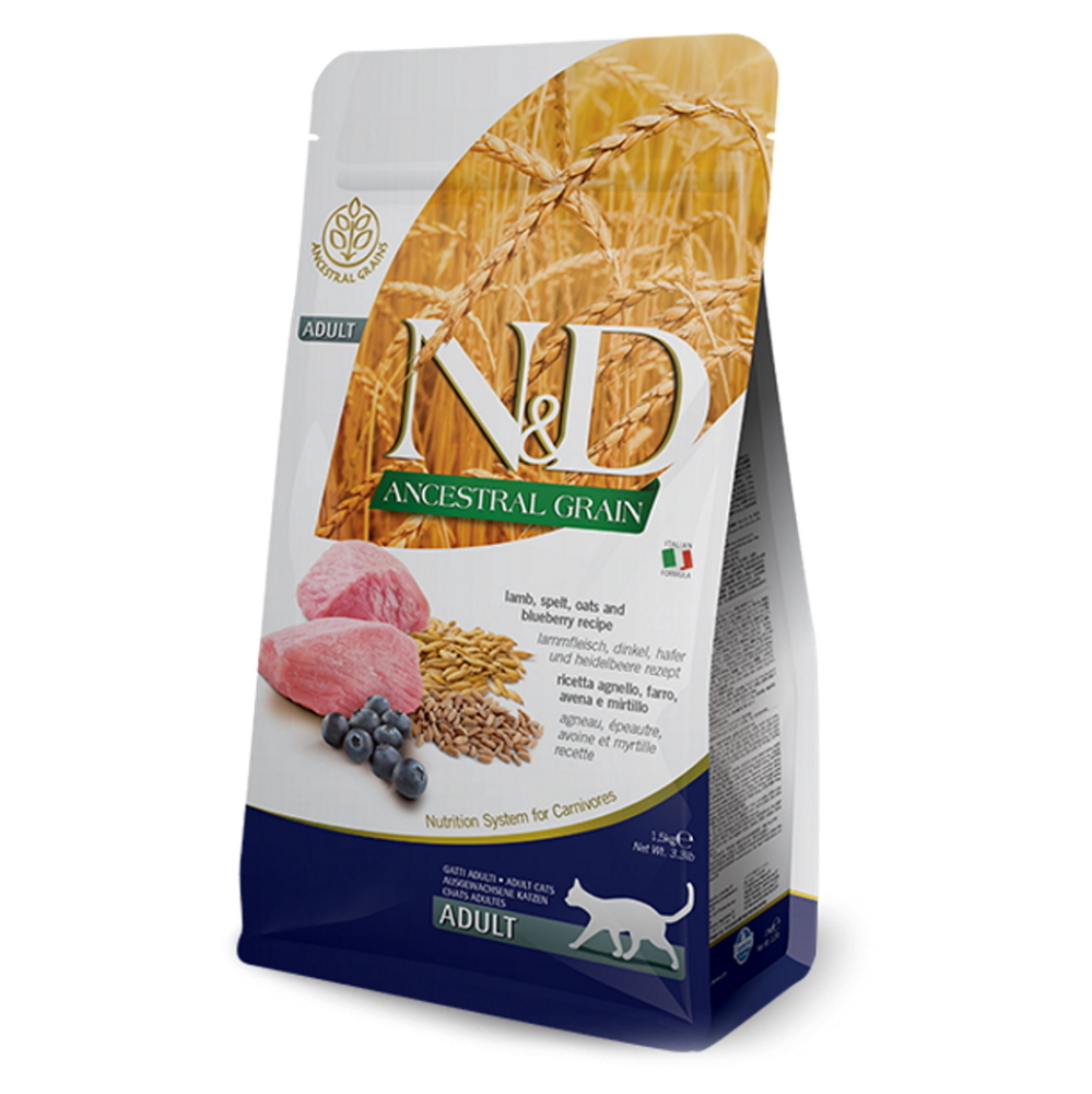 N&D Ancestral Grain Lamb & Blueberry Adult pro dospělé kočky 1