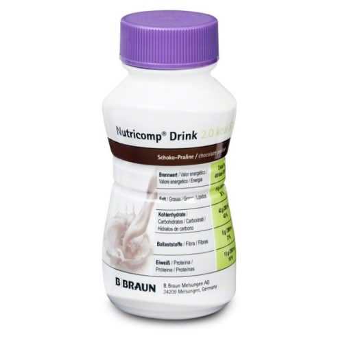 NUTRICOMP Drink 2.0 kcal Fibre čokoládová pralinka 200 ml 4 kusy