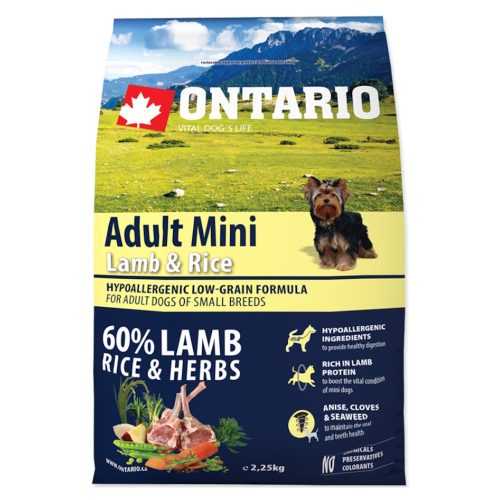 ONTARIO Adult Mini Lamb & Rice granule pro psy 1 ks