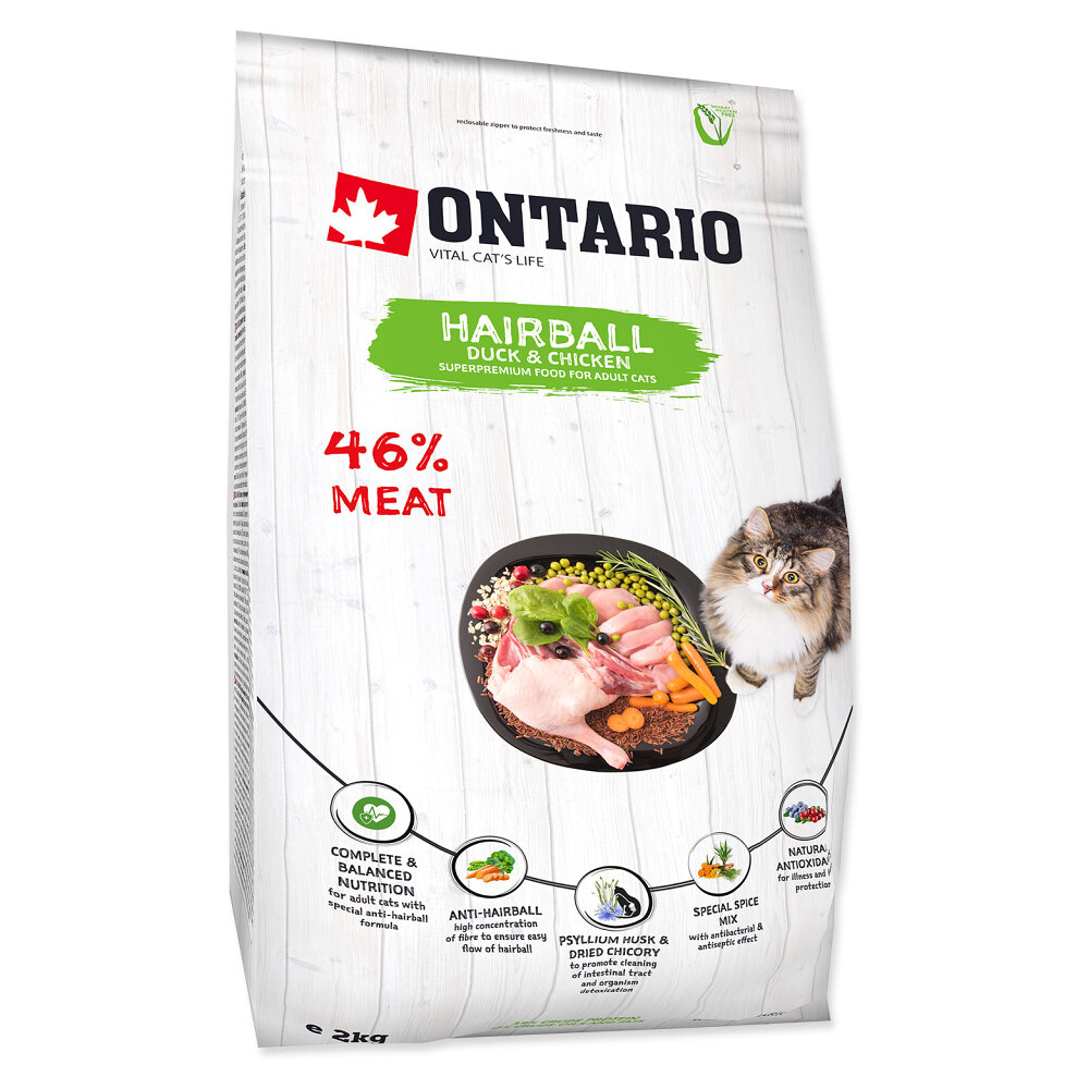 ONTARIO Cat Hairball granule pro kočky 2 kg
