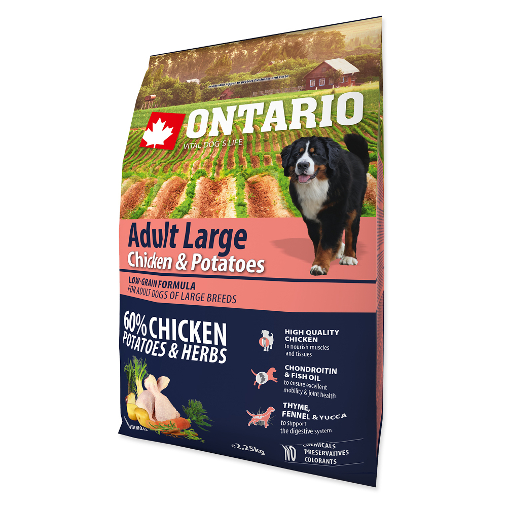 ONTARIO Dog Adult Large Chicken & Potatoes granule pro psy 2