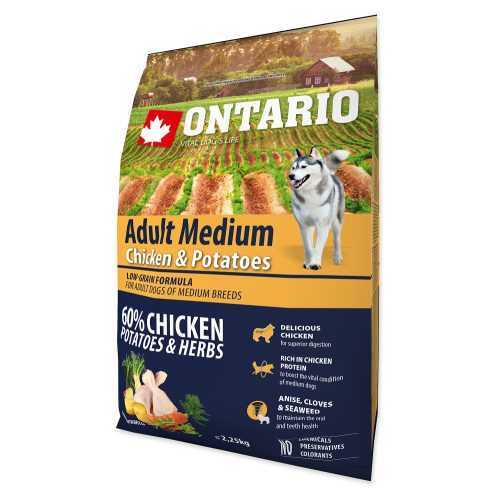 ONTARIO Dog Adult Medium chicken & potatoes & herbs granule pro psy 2