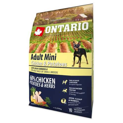 ONTARIO Dog Adult Mini chicken & potatoes granule pro psy 1 ks
