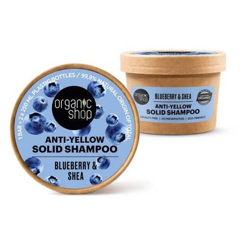 ORGANIC SHOP Tuhý šampon pro blond vlasy Borůvka a bambucké máslo 60 g