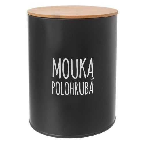 ORION Dóza Mouka polohrubá plech / bambus Black 1 kus