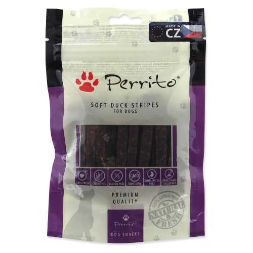 PERRITO Duck soft stripes pochoutka pro psy 100 g