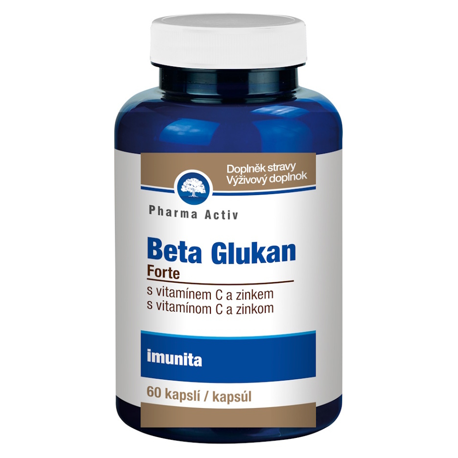 PHARMA ACTIV Beta Glukan forte Vitamín C a Zinek 60 kapslí