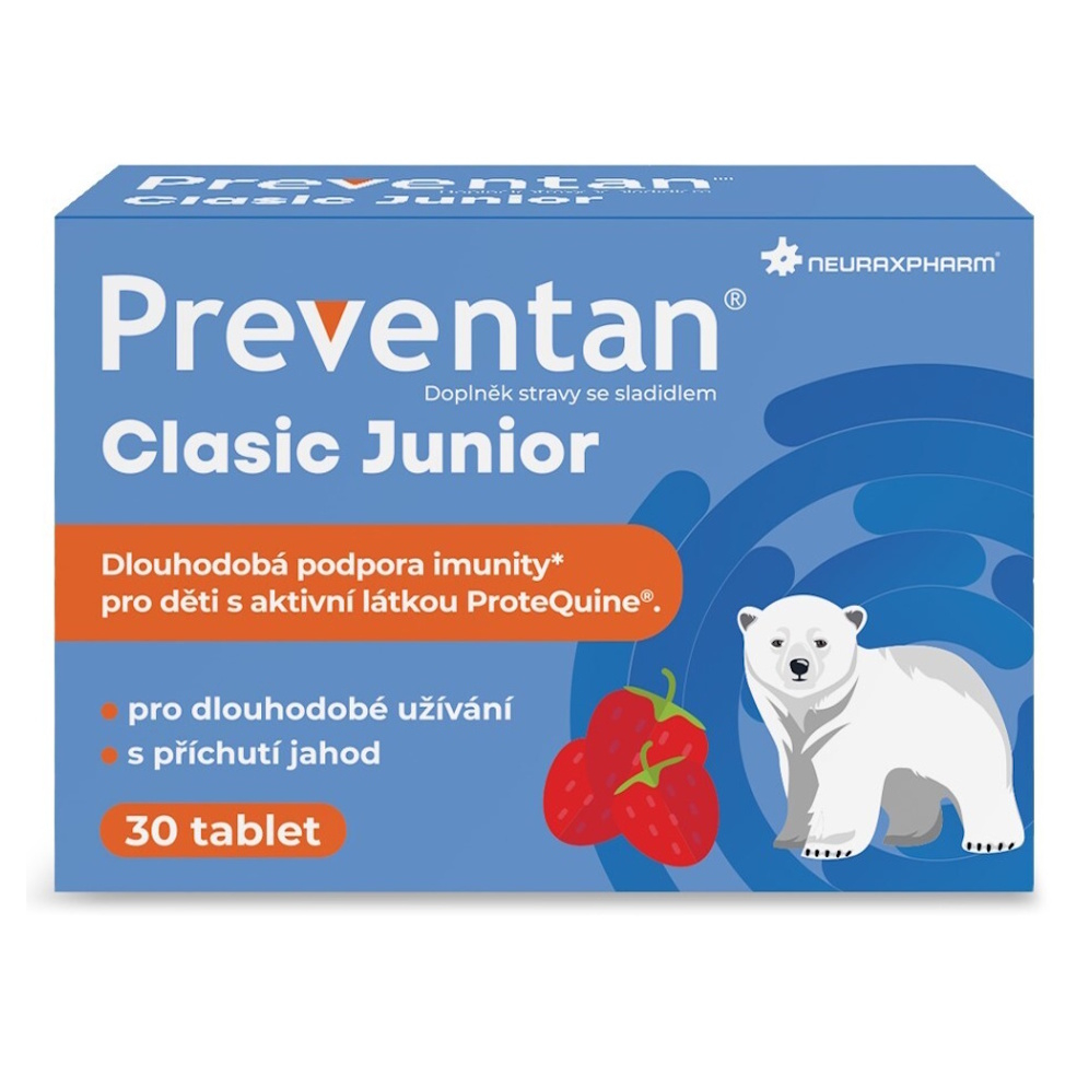 PREVENTAN Clasic junior příchuť jahoda 30 tablet