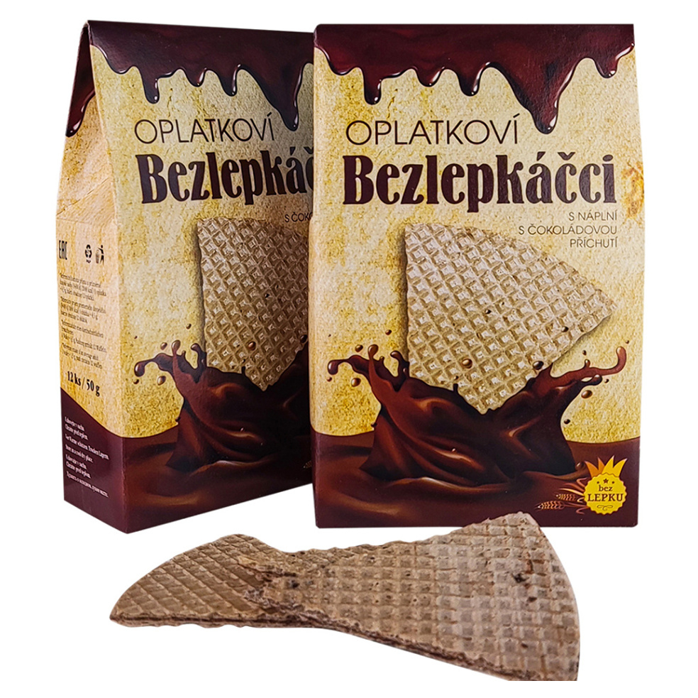 PURAVITA Lázeňské oplatky bezlepkáčci čokoládové 50 g