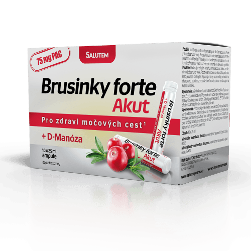 SALUTEM Brusinky forte akut + D-Manóza 10 ampulí