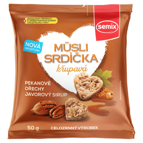 SEMIX Müsli srdíčka křupavá s pekanovými ořechy a javorovým sirupem 50 g