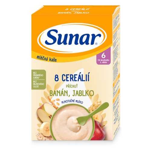 SUNAR Mléčná kaše 8 cereálií banán jablko 6m+ 210 g