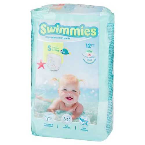 SWIMMIES Plenkové kalhotky S 4-9kg 12 kusů