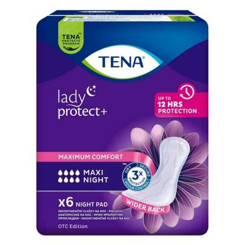 TENA Lady protect + maxi night inkontinenční vložky 6 kusů 760984