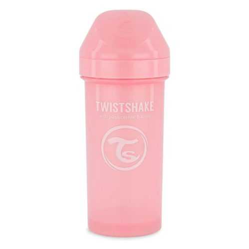 TWISTSHAKE Lahev netekoucí + pítko 12+ měsíců růžová 360 ml