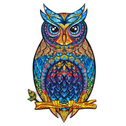 UNIDRAGON Dřevěné puzzle charming owl velikost M