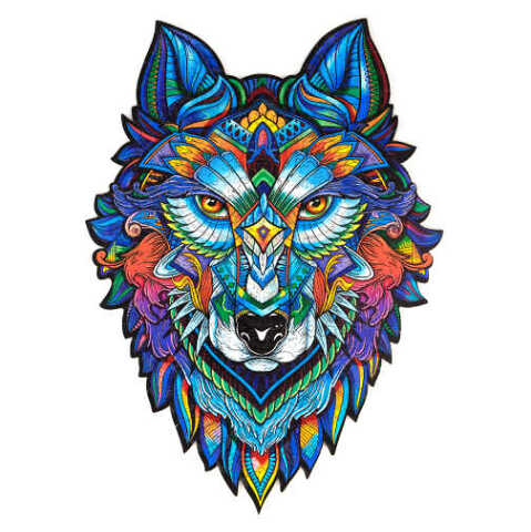 UNIDRAGON Dřevěné puzzle majestic wolf velikost M