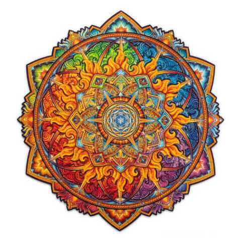 UNIDRAGON Dřevené puzzle mandala nascent sun velikost KS