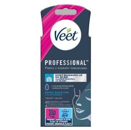 VEET Professional studené voskové pásky na obličej pro citlivou pokožku 40 kusů