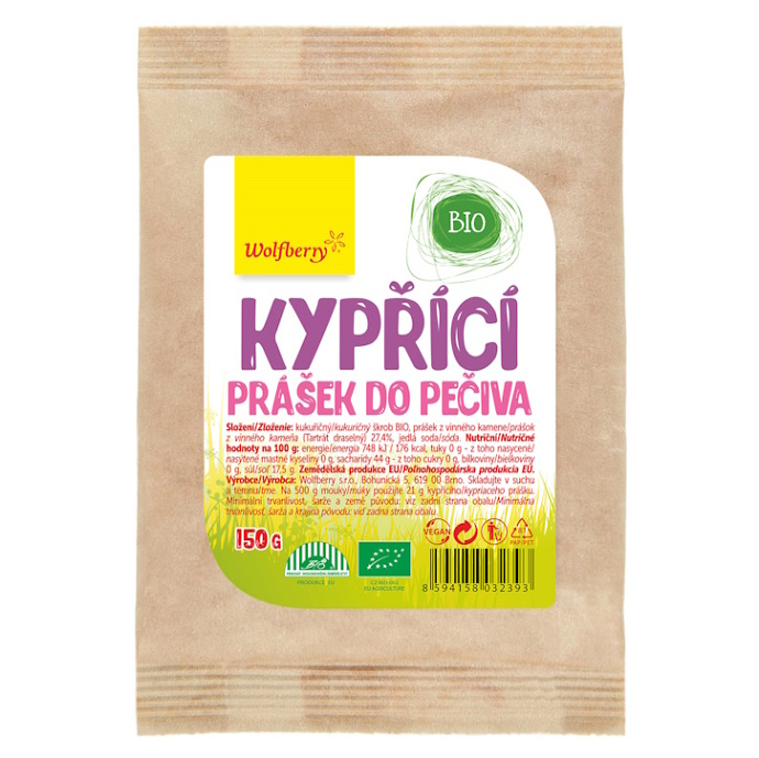 WOLFBERRY Kypřící prášek do pečiva BIO 150 g