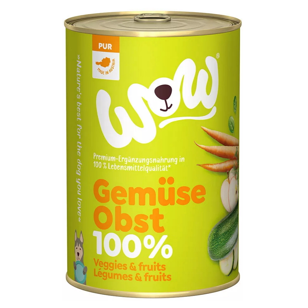 WOW Zelenina a ovoce PUR konzerva pro psy 400 g
