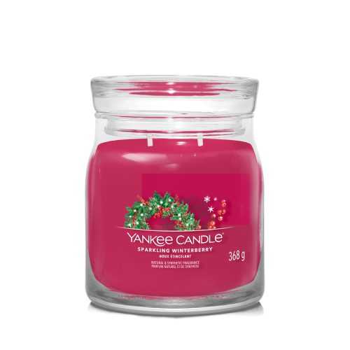 YANKEE CANDLE Signature Vonná svíčka střední 2 knoty Sparkling Winterberry 368 g