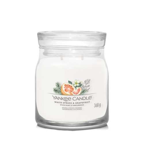 YANKEE CANDLE Signature Vonná svíčka střední 2 knoty White Spruce & Grapefruit 368 g