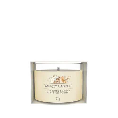 YANKEE CANDLE Soft Wool & Amber votiv ve skle 37 g