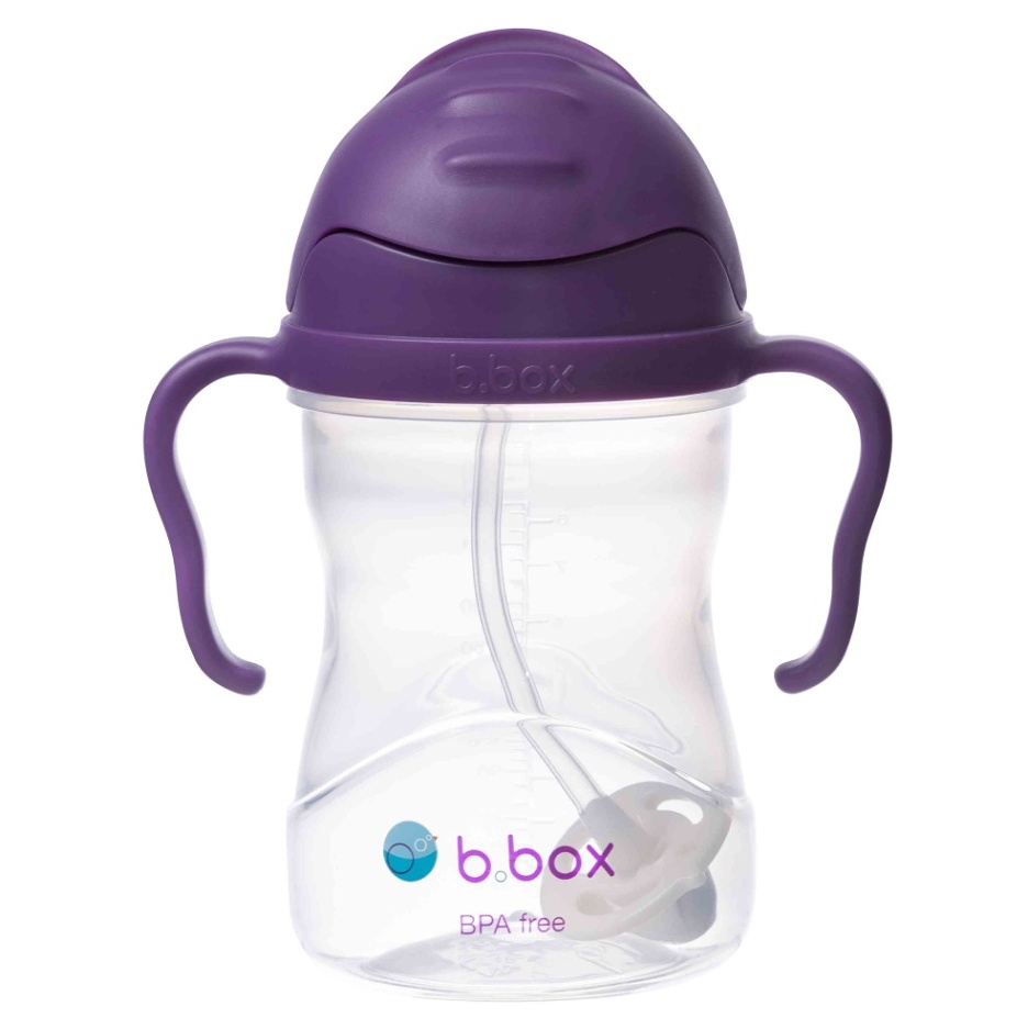 B.BOX Hrneček s brčkem hrozny 6m+ 240 ml